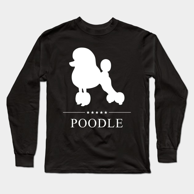 Poodle Dog White Silhouette Long Sleeve T-Shirt by millersye